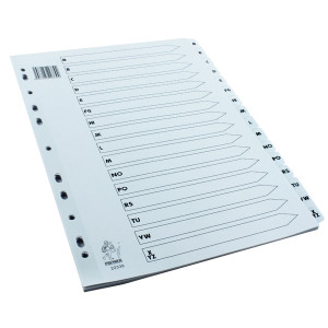 WX01532 A4 White A-Z Mylar Index Multi-punched Mylar-reinforced tabs holes WX01532 WX01532 A4 White A-Z Mylar Index Multi-punched Mylar-reinforced tabs holes WX01532