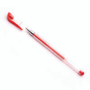 WX21718 Red Gel Pens Transparent barrel medium tip Pack 10 WX21718