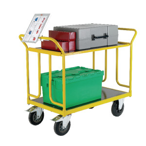 SBY27542 VFM Yellow Brown Top Shelf Platform Truck 371757