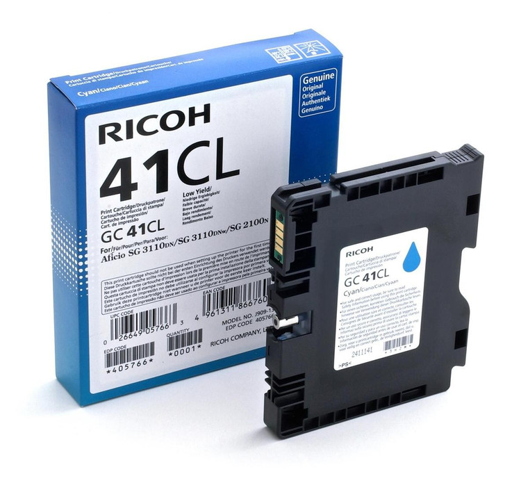 SFS-405766 Ricoh 405766 GC-41CL Cyan Ink Cartridge Low Capacity