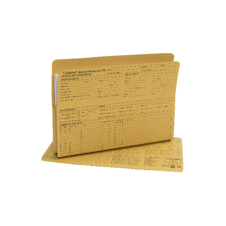 GH55520 Exacompta Guildhall Pre-Printed Human Resources File 315gsm Yellow Pack 50 211 1300Z