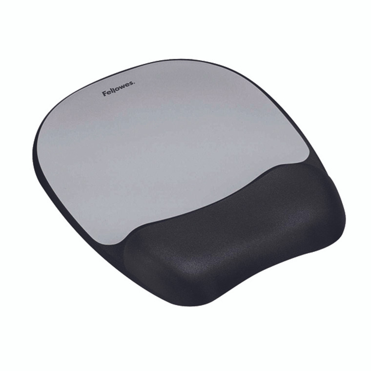 BB49780 Fellowes Memory Foam Mouse Pad Black Silver 9175801