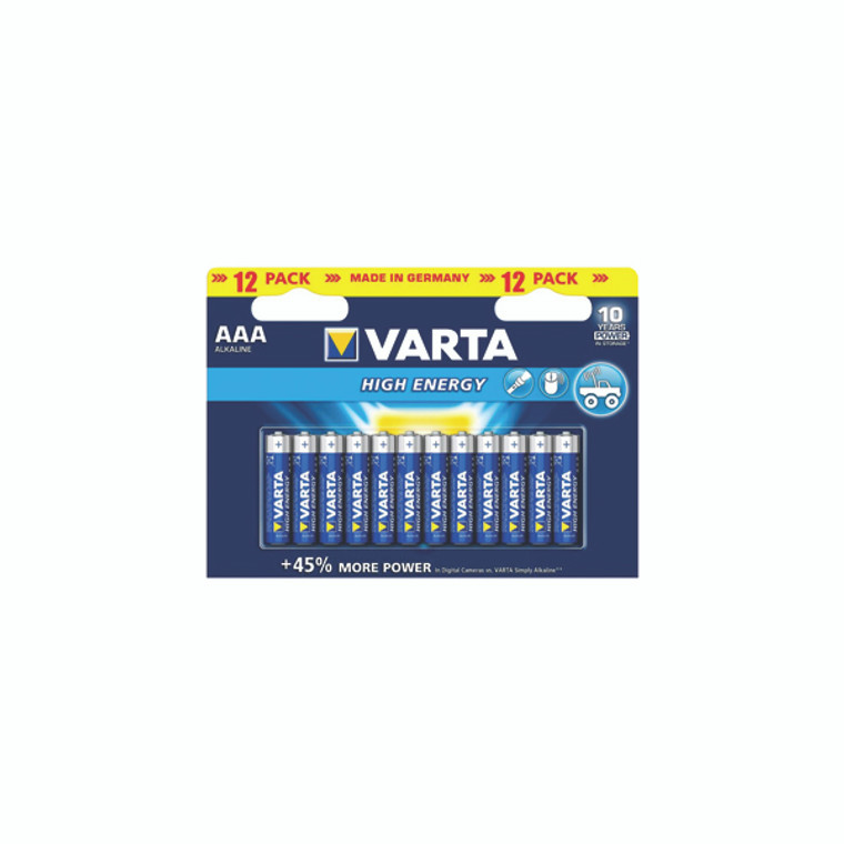 VR59303 Varta AAA High Energy Battery Alkaline Pack 12 4903121482