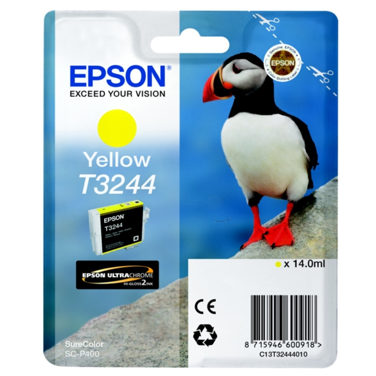 C13T32444010 Epson C13T32444010 T3244 Yellow Ink Cartridge 980 pages 14ml