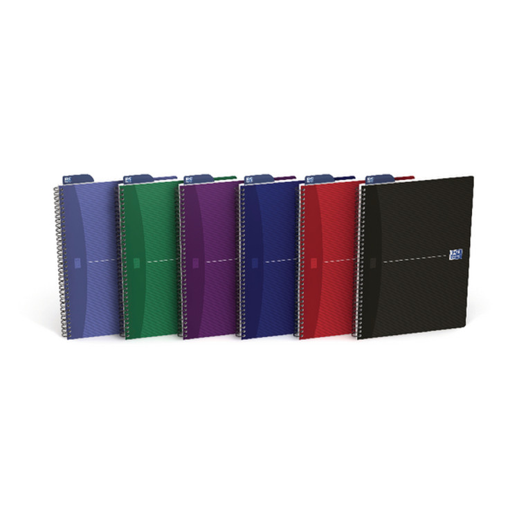 JD65114 Oxford Card Cover Wirebound Notebook A4 Assorted Pack 5 100105331