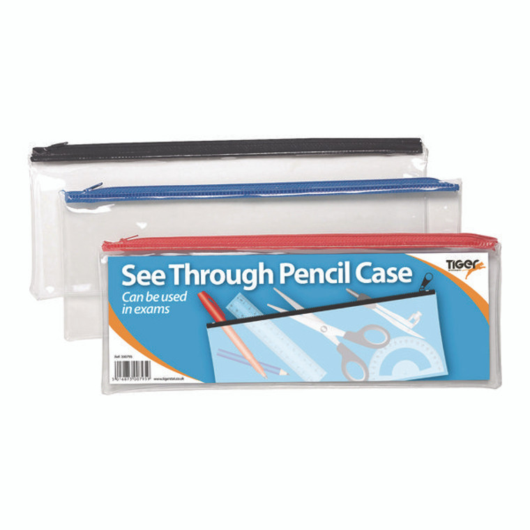 TGR00795 See Through Pencil Case 330 x 125mm Pack 12 300795