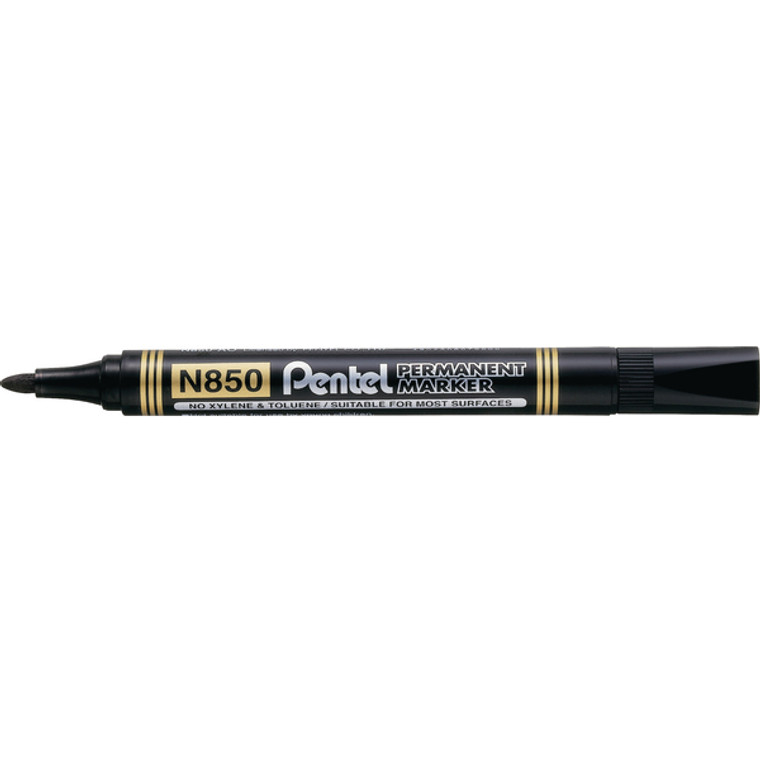 PE07140 Pentel N850 Permanent Marker Bullet Tip Marker Pack 12 N850-AE