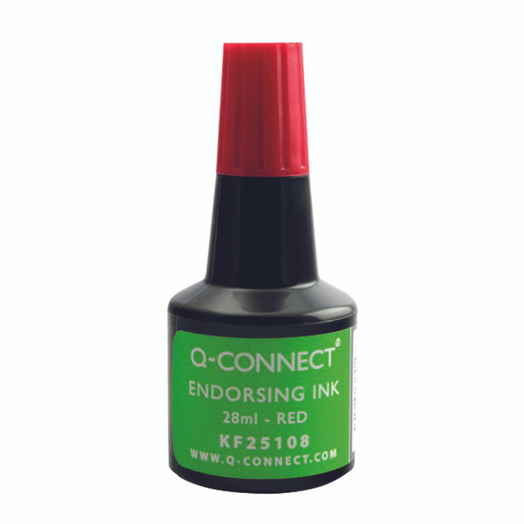 KF25108Q Q-Connect Endorsing Ink 28ml Red Pack 10 KF25108Q