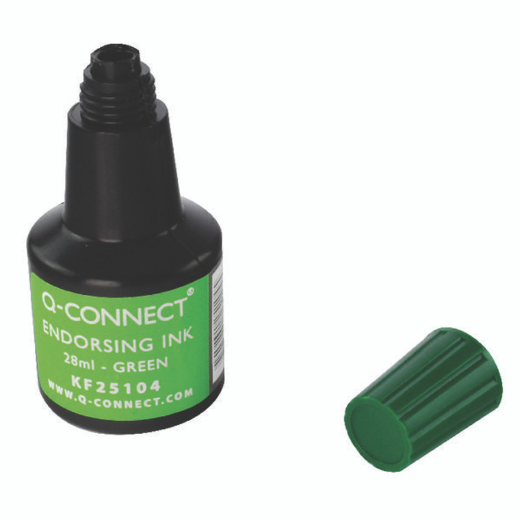 KF25104Q Q-Connect Endorsing Ink 28ml Green Pack 10 KF25104Q