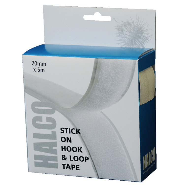 HA76987 Halco Stick On Hook Loop Roll 20mm x 5m 20AWHL5 BOX