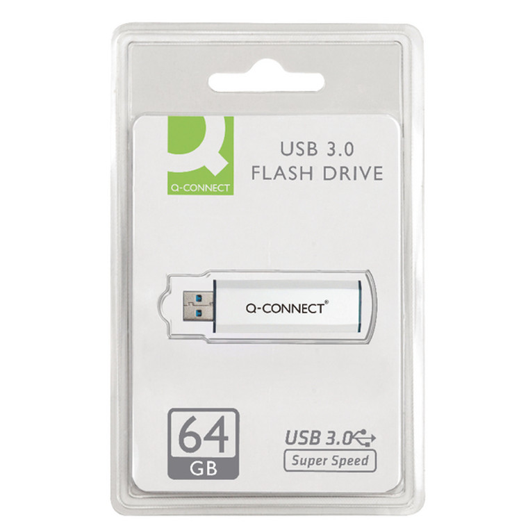 KF16371 Q-Connect Silver Black USB 3 0 Slider 64Gb Flash Drive 43202005 KF16371