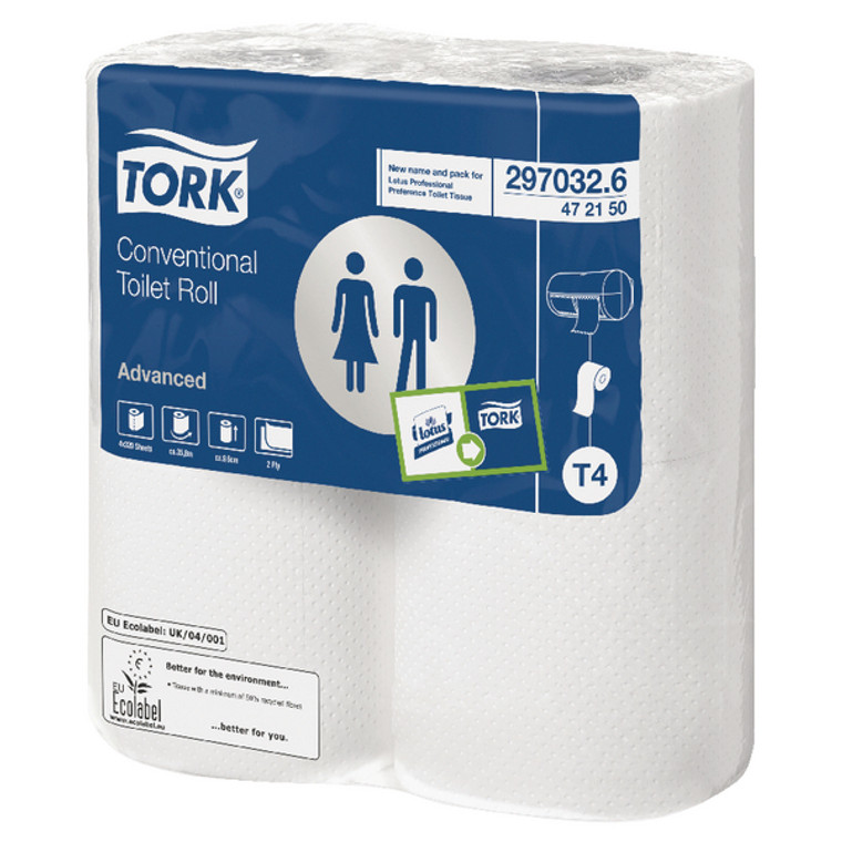 SCA55215 Tork Conventional Toilet Roll 2-Ply 320 Sheets Pack 36 100320