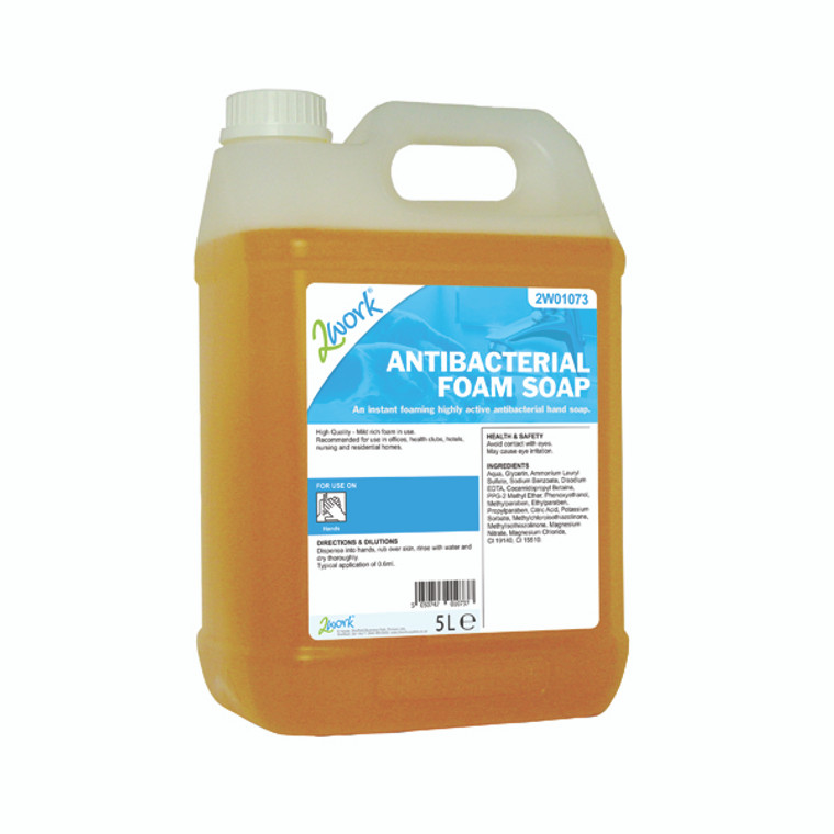 2W01073 2Work Antibacterial Foam Soap 5 Litre 2W01073
