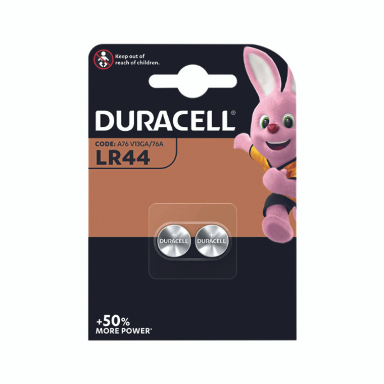 DU50442 Duracell LR44 Alkaline Button Batteries Pack 2 A76 2