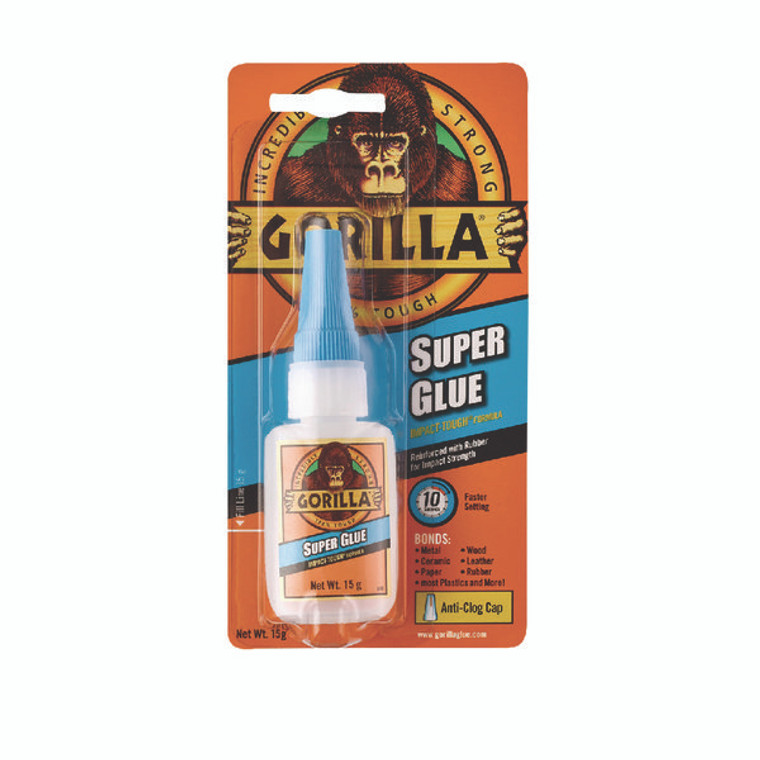 GG00077 Gorilla Super Glue 15g Bonds wood paper metal ceramic rubber more 4044201