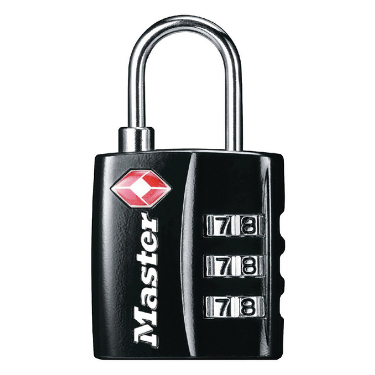 RY92546 Master Lock 32mm TSA Combination Padlock Black 40054