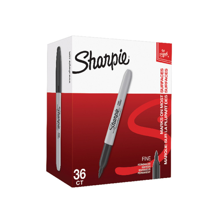 GL25040 Sharpie Permanent Marker Fine Black Pack 36 2025040