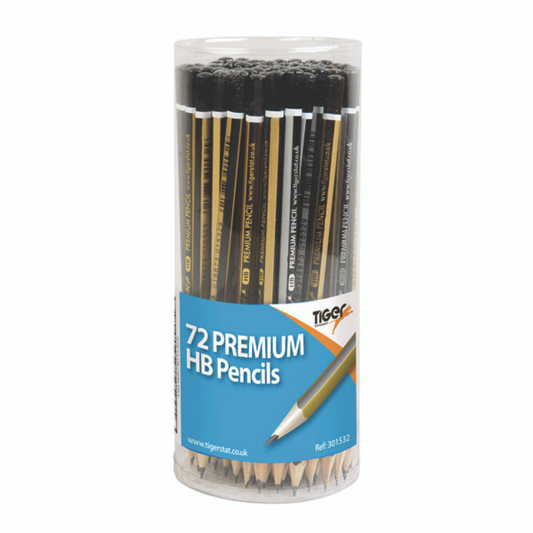 TGR01532 Tiger HB Pencils Display Pot Assorted Pack 72 301532