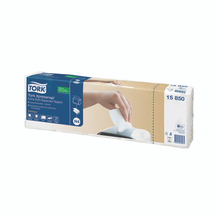 SCA53991 Tork Xpressnap 2-Ply Napkins 2 Fold White Pack 1000 15850