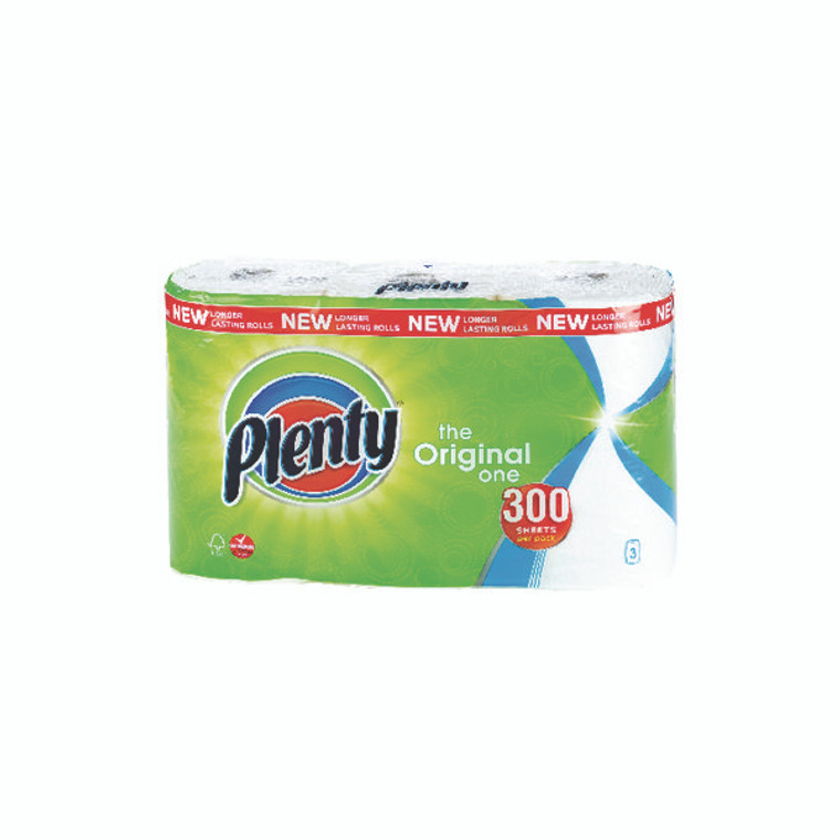 AU90948 Plenty Kitchen Roll 100 sheets Pack 3 M01454