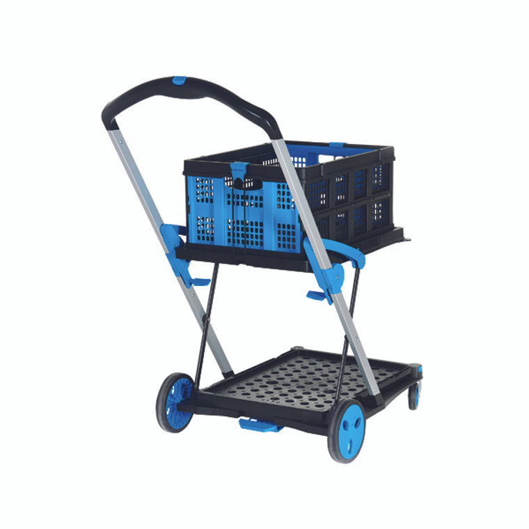 SBY59333 Large Folding Trolley with Folding Box Black Blue 415149