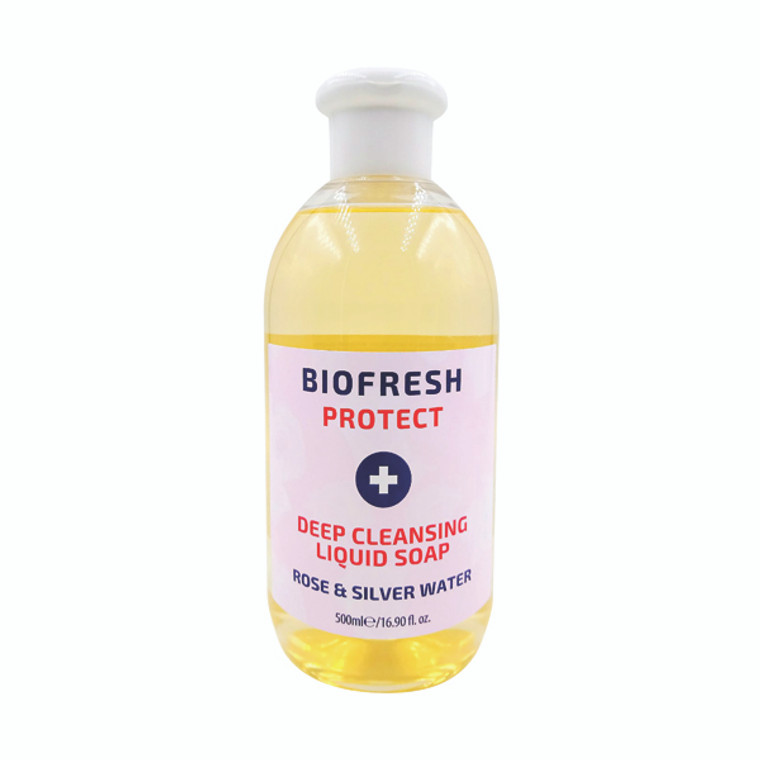 BIO01396 Biofresh 500Ml Deep Cleansing Liquid Soap Rose Silver Water Pk20