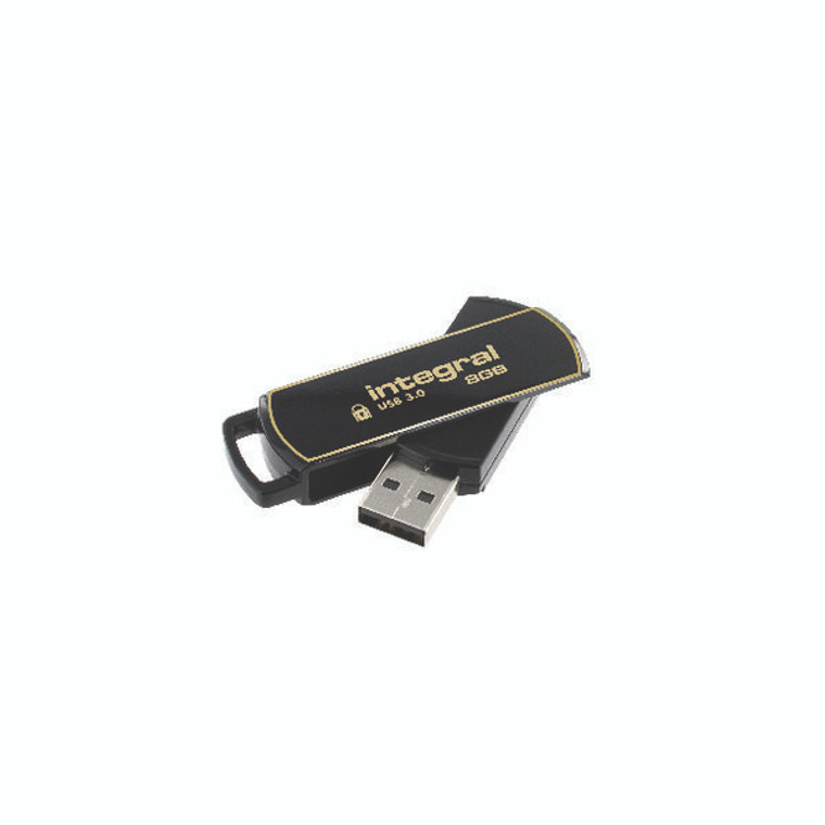 IN42772 Integral Secure 360 Encrypted USB 3 0 8GB Flash Drive INFD8GB360SEC3 0