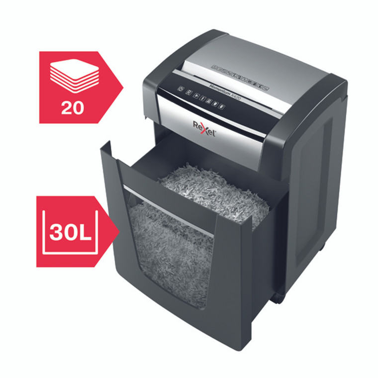 RX52339 Rexel Momentum X420 Cross-Cut Paper Shredder Black 2104578