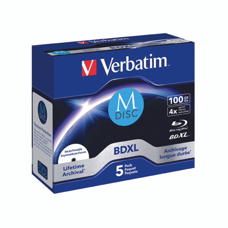 VM43834 Verbatim M-Disc BD-R XL 100GB 4x Pack 5 43834