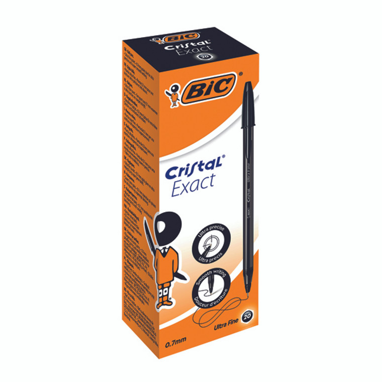 BC59414 Bic Cristal Ballpoint Pens Ultra Fine 0 7mm Black Pack 20 992603