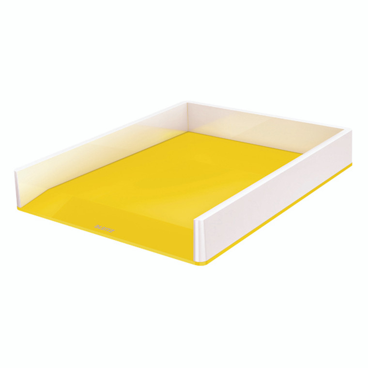 LZ12200 Leitz WOW Letter Tray Dual Colour White Yellow 53611016