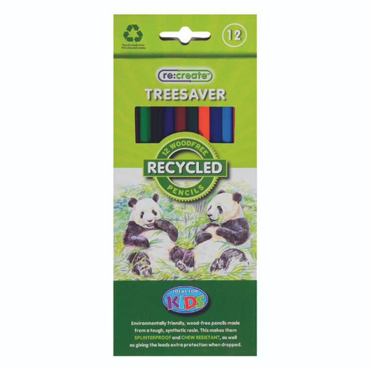 EG60612 ReCreate Treesaver Recycled Colouring Pencils Pack 12 TREE12COL