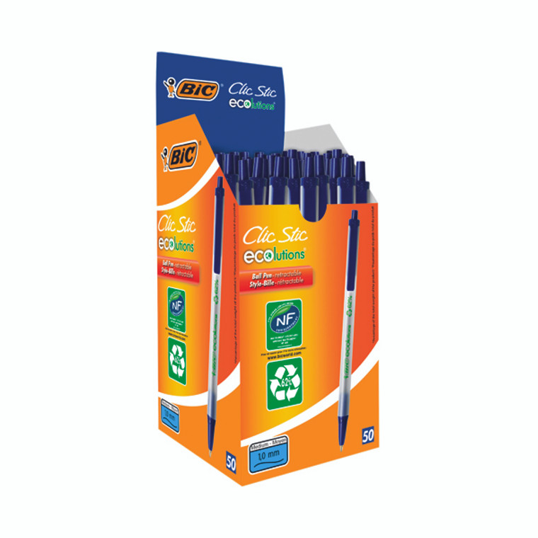 BC17590 Bic Ecolutions Clic Stick Blue Pack 50 8806