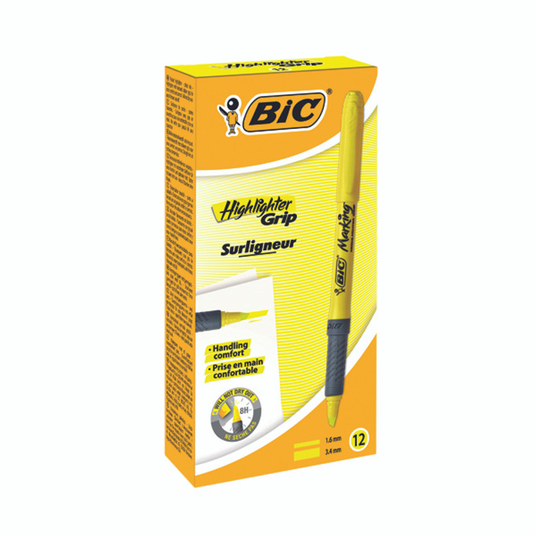 BC31255 Bic Brite Liner Highlighters Yellow Pack 12 811935