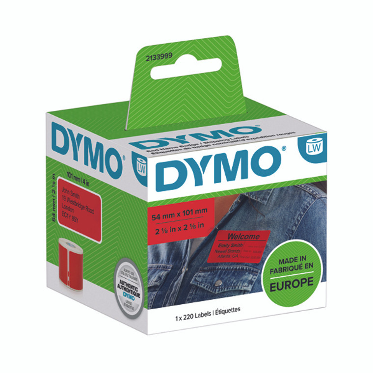 ES33399 Dymo LabelWriter Shipping labels 54mmx101mm Red Pack 220 2133399