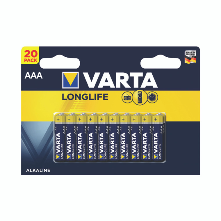 VR88234 Varta Longlife AAA Battery Pack 20 04103101420