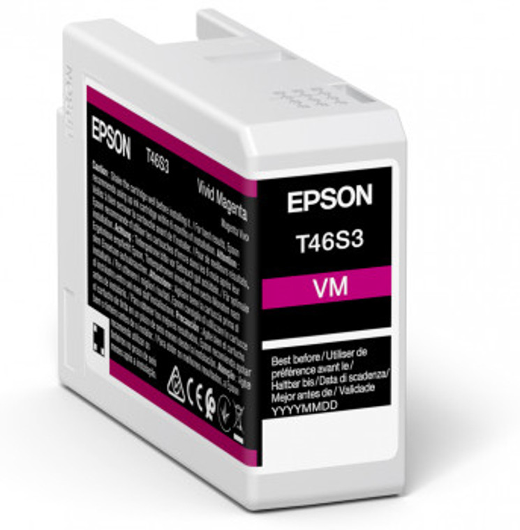 Epson C13T46S300 T46S3 Magenta Ink Cartridge, 25ml