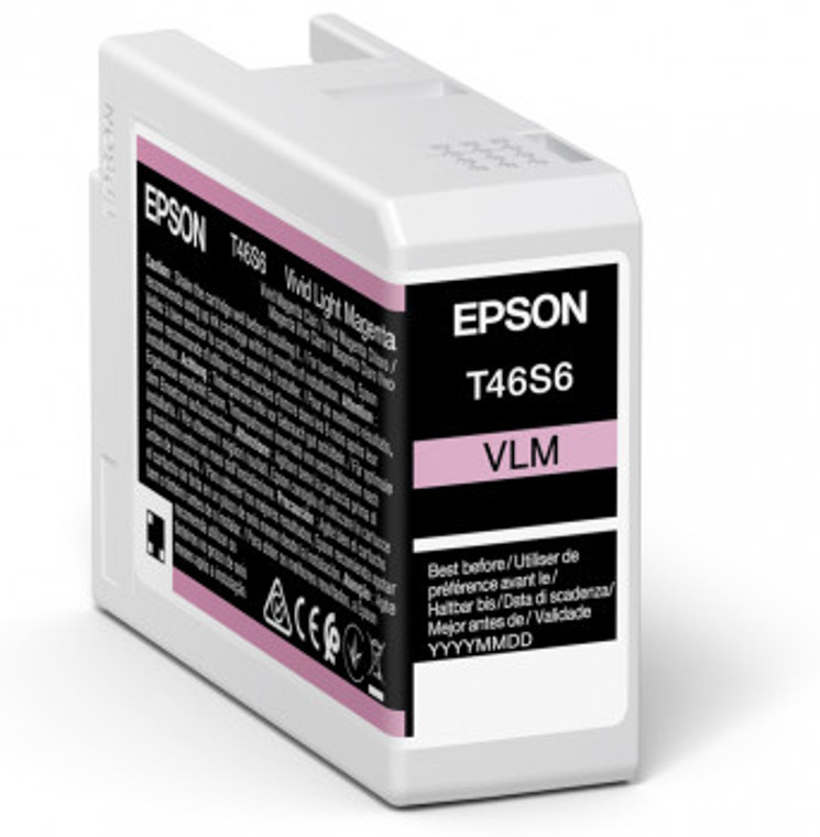 Epson C13T46S600 T46S6 Light Magenta Ink Cartridge, 25ml