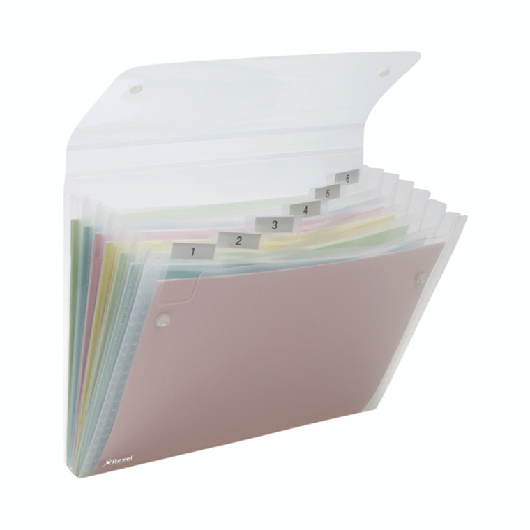 Rexel Ice Expanding Files 6 Pocket Polypropylene A4 Clear (Pack of 10) 2102033