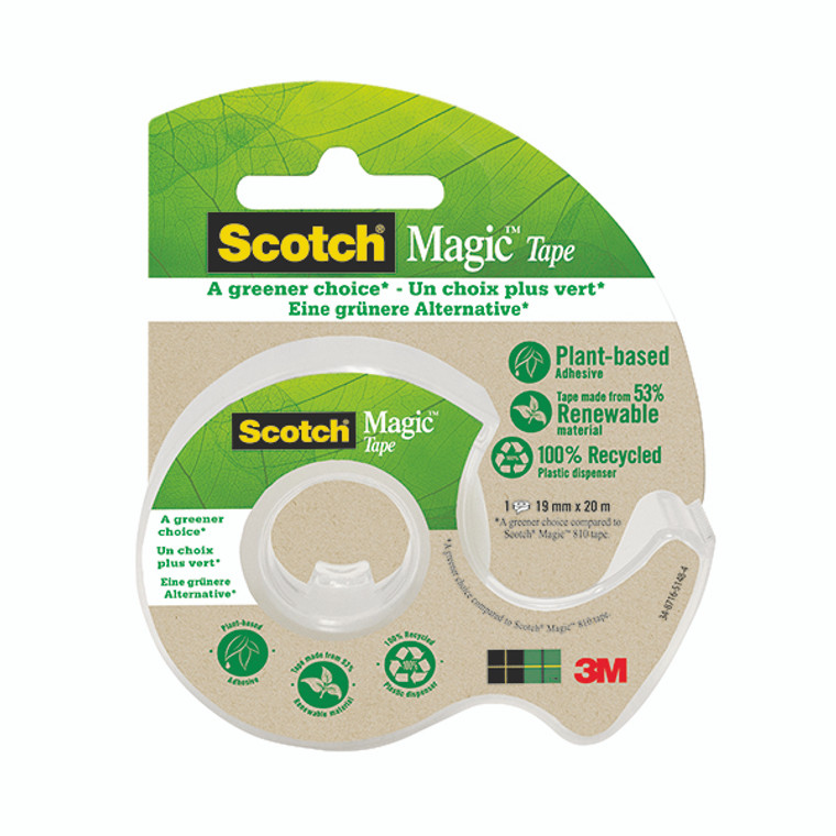 Scotch Magic Tape 19mmx20m Single Roll W/Recycled Dispenser 7100082821