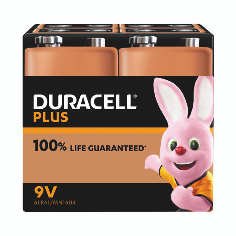 Duracell Plus 9V Battery Alkaline (Pack of 4) 5009826