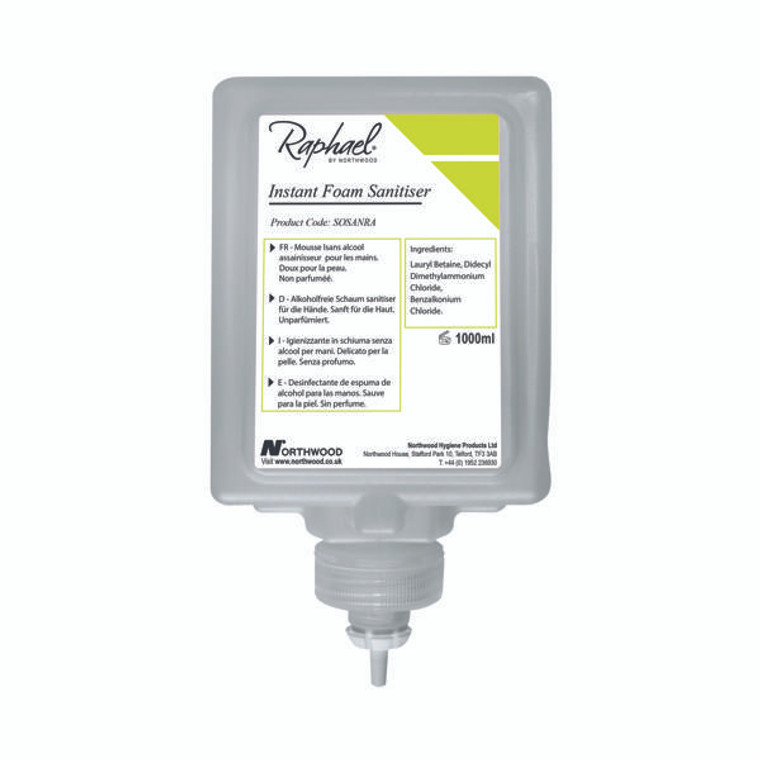 Raphael Alcohol Free Hand Sanitiser 1L (Pack of 6) SOSANRA