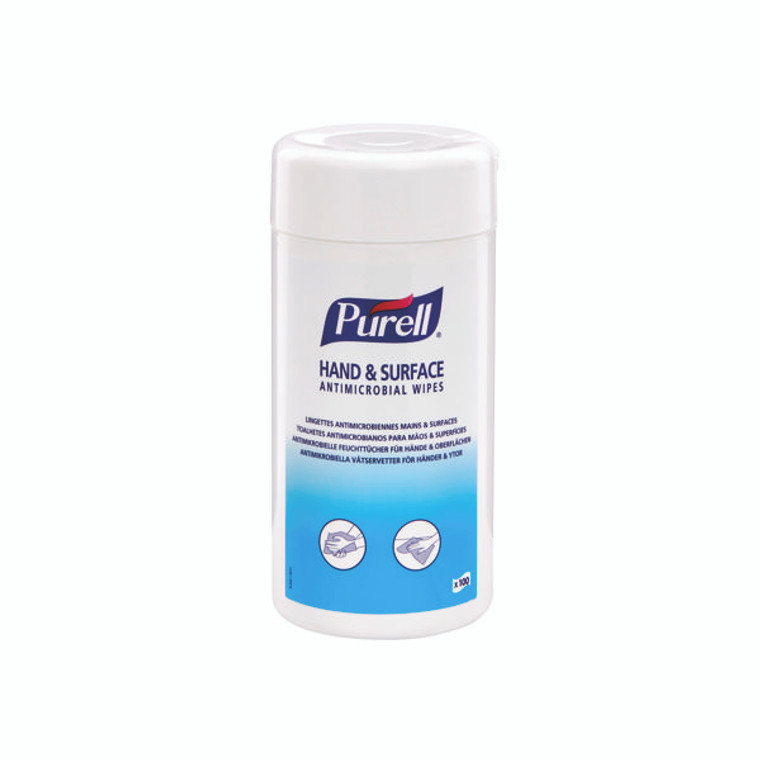 Purell Hand/Surface Antimicrobial Wipes Tub (Pack of 100) 92100-12-EEU
