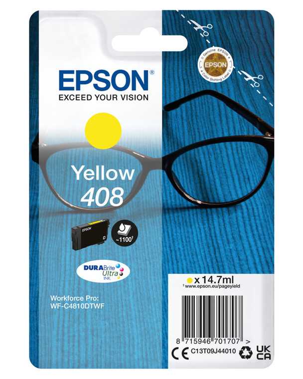 Epson C13T09J44010 408 Yellow Ink Cartridge 1.1K pages 15ml