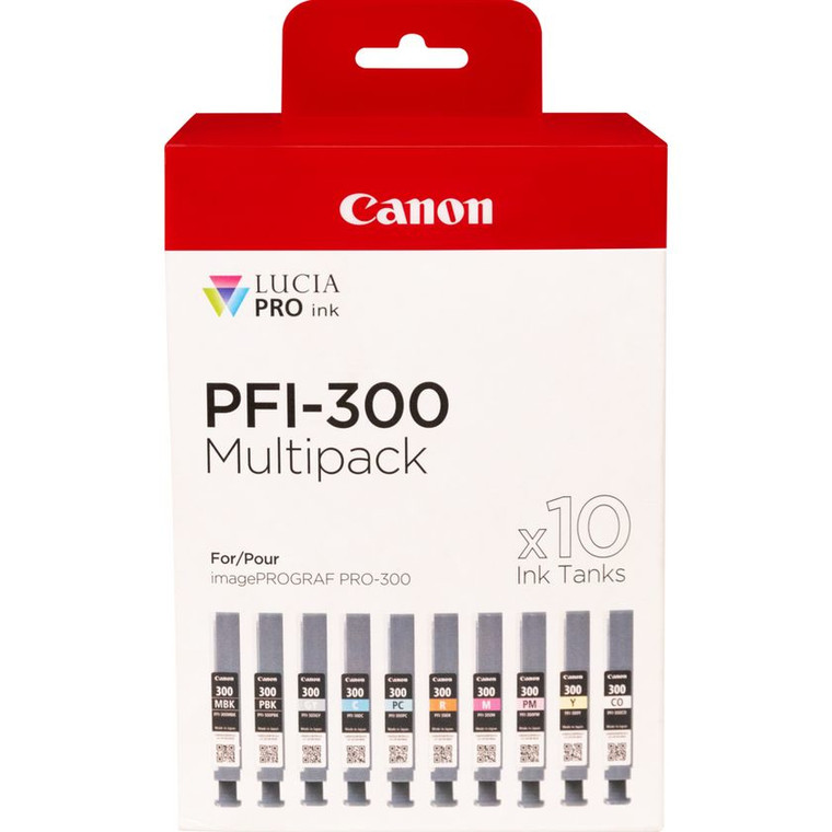 Canon 4192C008 PFI-300 Ink Cartridge Multipack MBkPBkCMYPCPMRGyCO Pack of 10