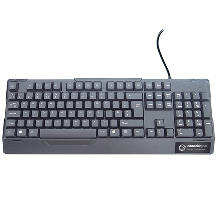 24-0232 KB232 USB Standard UK Layout Water-Resistant Keyboard Black