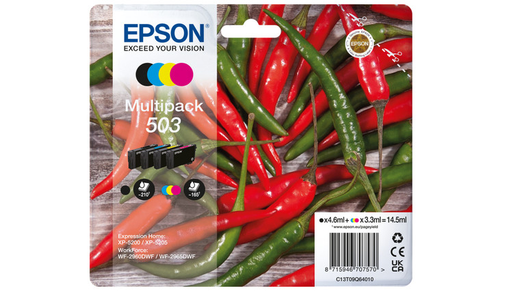 Epson C13T09Q64010 503 Ink Cartridge Multipack BkCMY 210pg + 3x165pg Pack of 4
