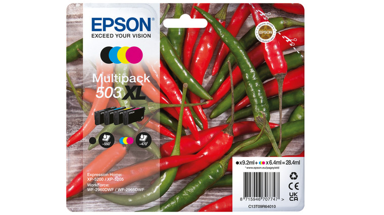 Epson C13T09R64010 503XL Ink Cartridge Multipack BkCMY High Capacity 550pg + 3x470pg Pack of 4