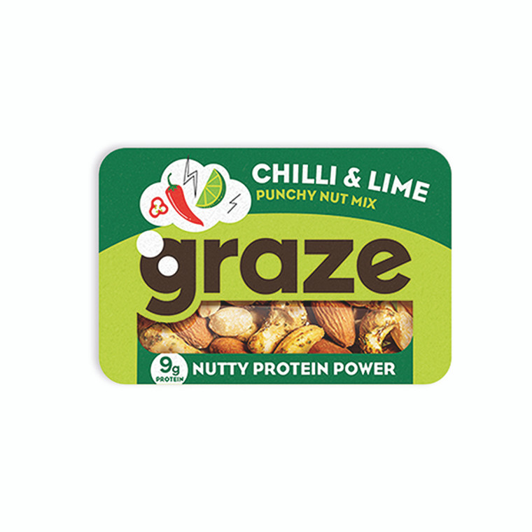 Graze Punchy Protein Power Chilli and Lime Punnet 41g (Pack of 9) 2628