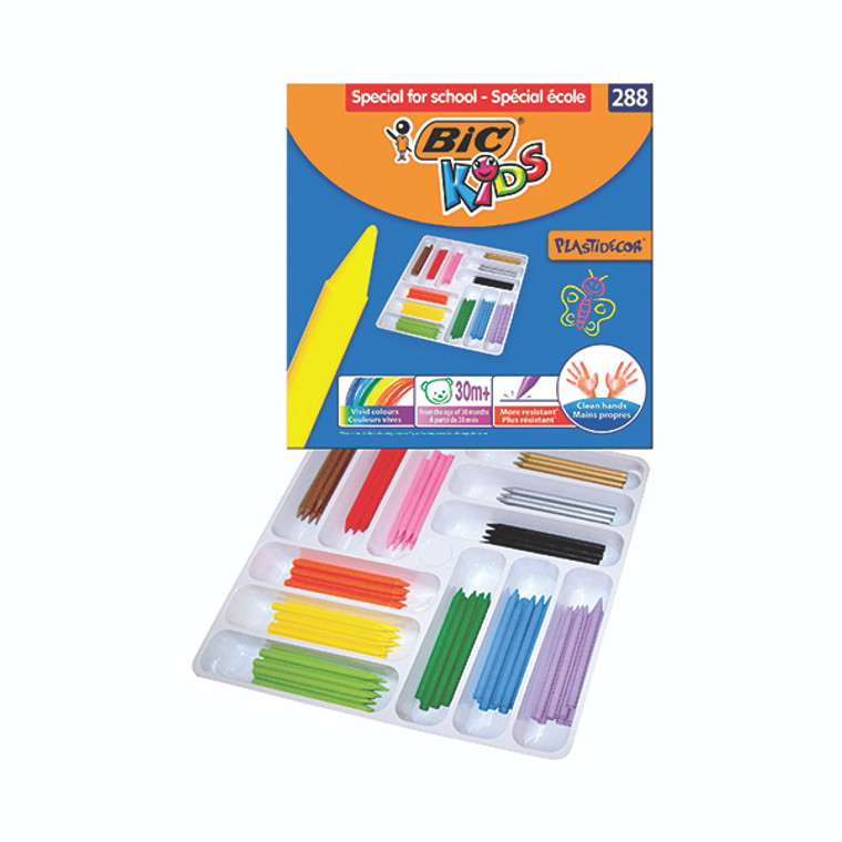Bic Kids Plastidecor Crayons Assorted (Pack of 288) 887835